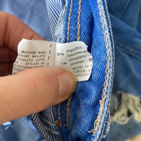 ZARA TRAFALUC DENIM MAKERS DISTRESSED STRAIGHT CROPPED JEANS- SIZE 8 - Picture 8 of 8